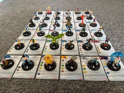 Heroclix Wolverine und X-Men Set 36 Figuren mit Karten inkl. 8 seltene Clix