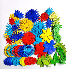 Lot 200 Mixed Flowers Leaves Die Cuts, Scrapbook, Embellishments Greeting Card