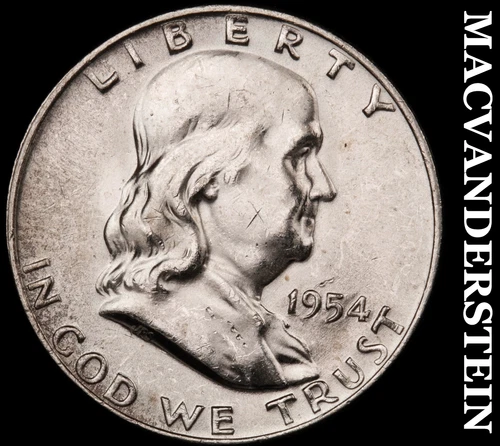 1954-D Silver Franklin Half Dollar - Choice Gem Brilliant Unc  Lustrous  #G9456