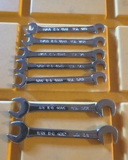 Vintage Napa 7 Piece Sae Midget Ignition Combination Wrench Set 532-38-usa