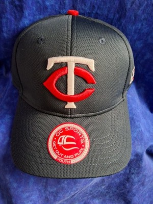 Team MLB By OC Sports Youth Black Minnesota Twins Fitted Mesh Hat NWOT V1