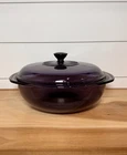 PYREX #024 Purple Casserole Baking Dish + Pyrex Lid #624C USA Glass 2 Qt. VTG