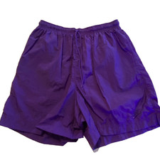VTG 90s Nike Shorts 10-12 Purple Nylon Windbreaker Embroidered Swoosh Runs Small