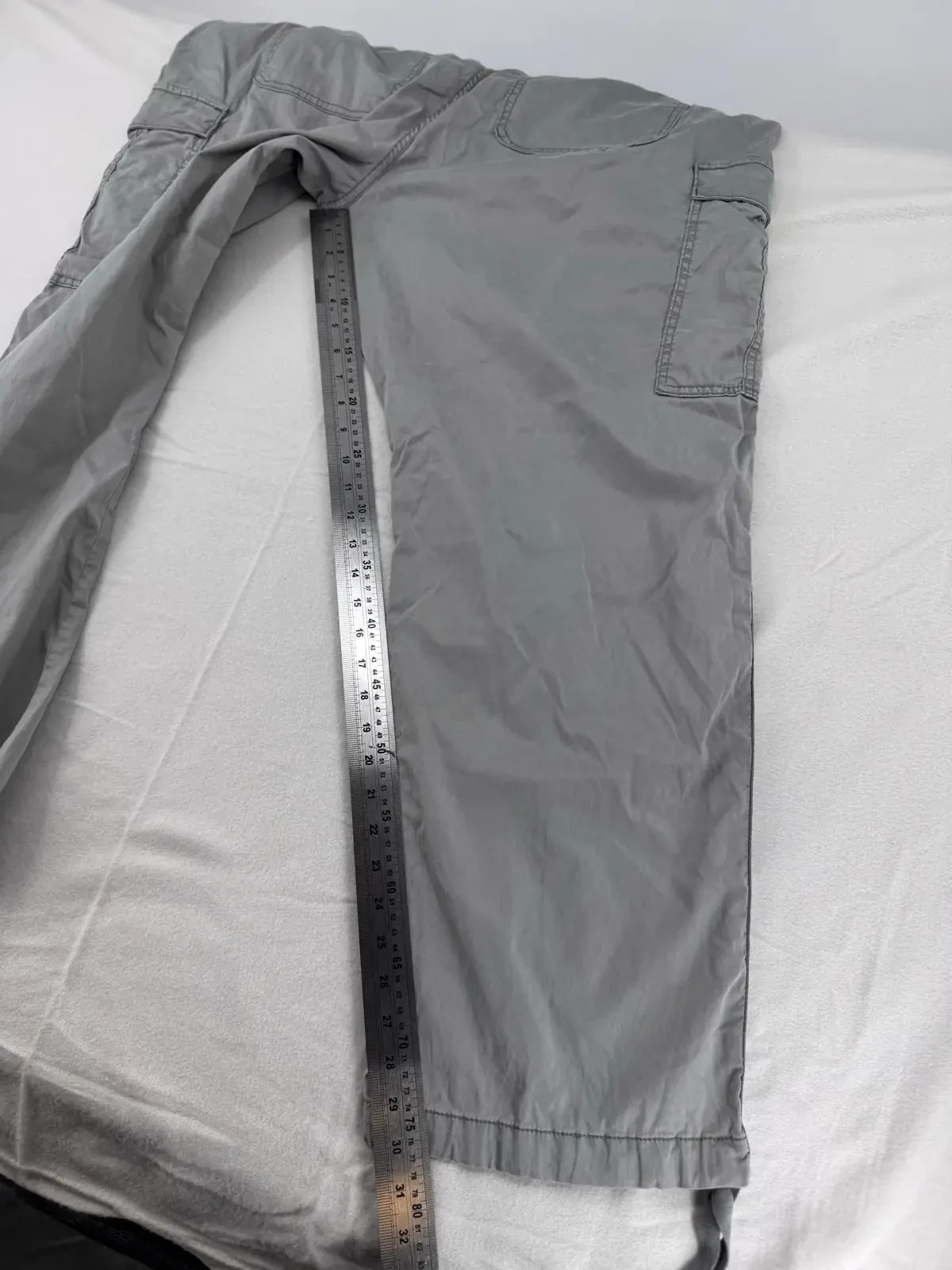M&S Womens Cargo Trousers UK 20 Grey Cotton Utility Combat Pockets Drawstring image 9