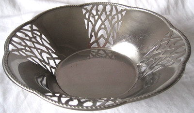 Vintage ALESSI Netz Obst/Brot, Korb/Schüssel. 18/10 Stahl Italien