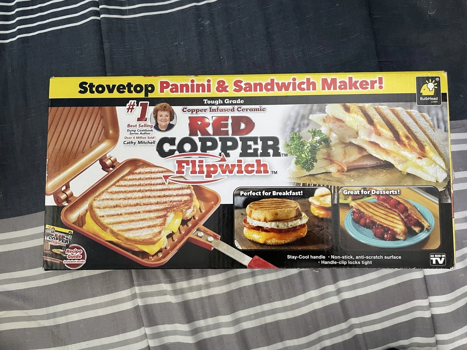 As Seen on TV Red Copper Flipwich Panini & Sandwich Maker