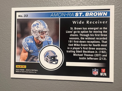 2024 Panini Zenith - Amon-Ra St. Brown ( Detroit Lions ) #33 | eBay