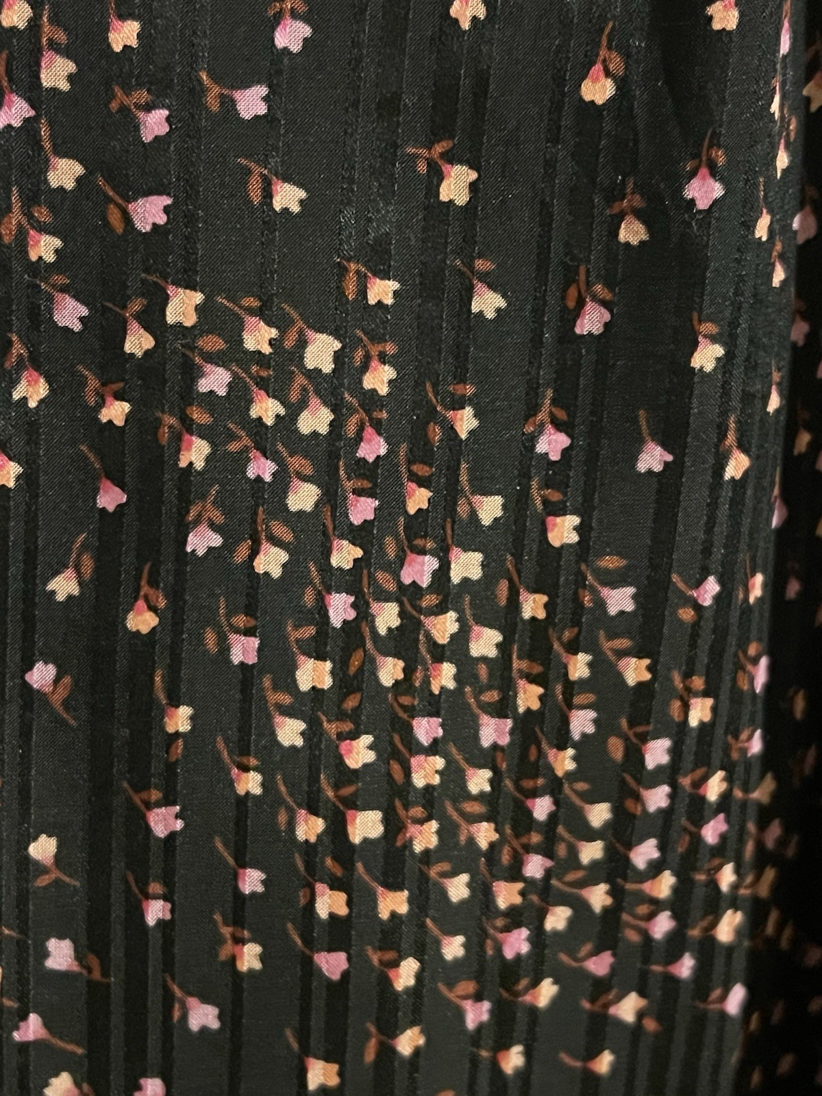 Kate Spade Meadow Open-Back Tie-Back Silk Blend Blouse Black Pink Size 4 thumbnail 3