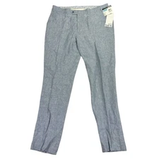 Bar III Mens Slim Fit 100% Linen Suit Pants Blue 36x34