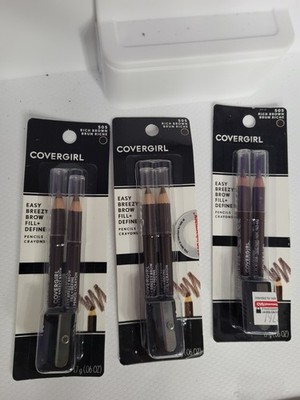 (3) CoverGirl 505 Rich Brown Easy Breezy Brow Fill + Define Pencils 1M1