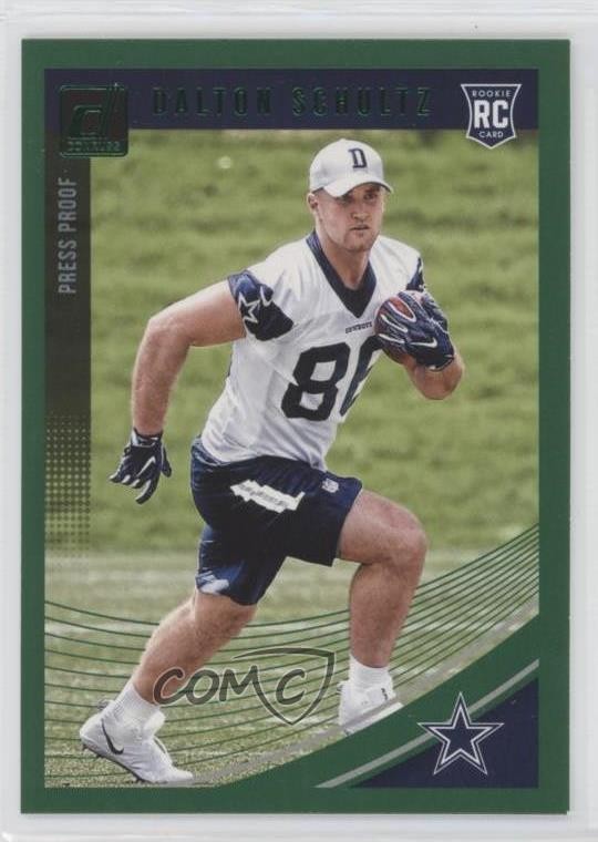 2018 Panini Donruss Rookie Press Proof Green Dalton Schultz #387 Rookie RC 8d2