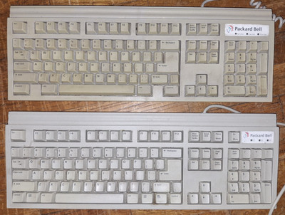 Vintage Lot of 2 Packard Bell Keyboards, W/ Number Pads, Model # 5130 & # 5131c