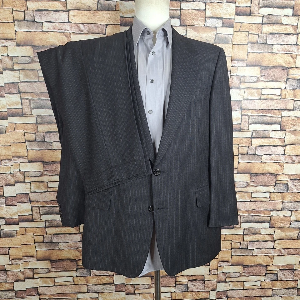Hickey Freeman 2 Piece Suit Mens 42R 38X29 Dark Charcoal Wool Cashmere - Image 2 of 4