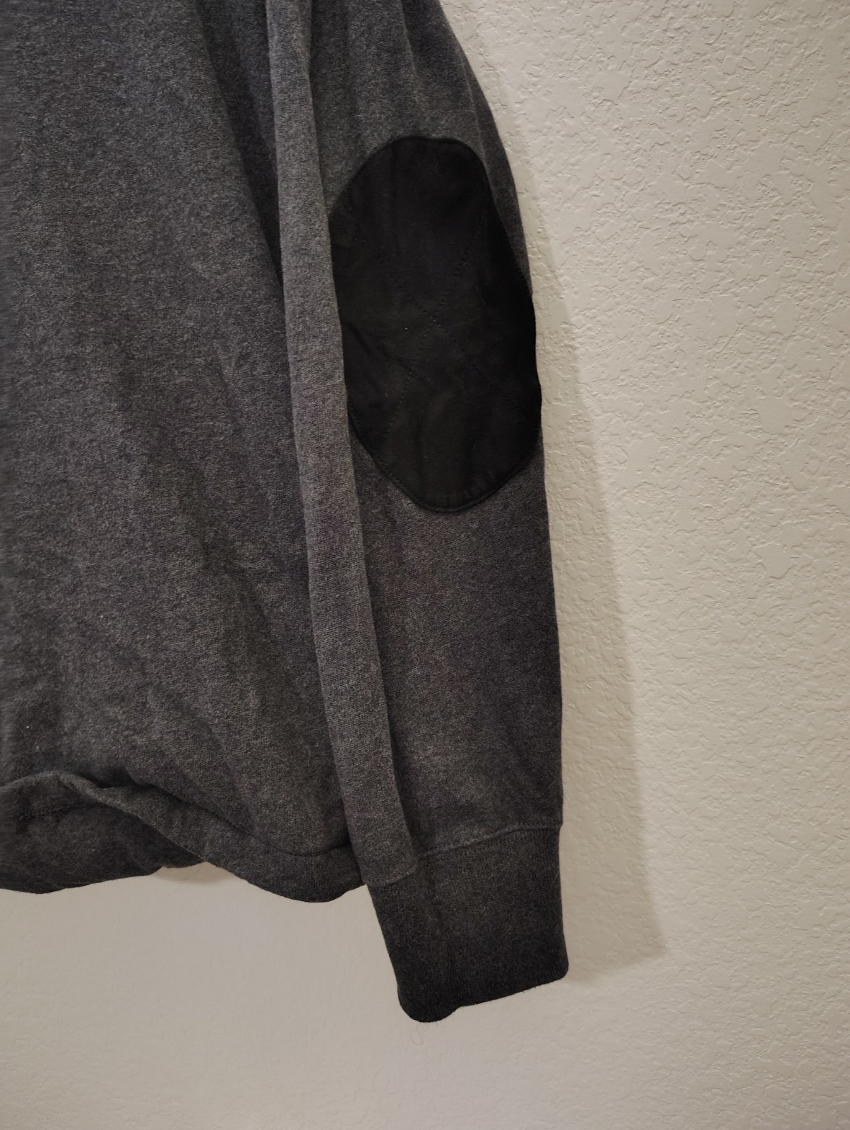 Polo Ralph Lauren Felpa Uomo XL Grigio Felpa con Cappuccio Maglione Toppa Gomito Rosso Pony