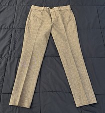 Banana Republic Pants Women 4 Gray Plaid Flat Front Sloan Tapered
