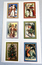 Vintage 1997 John Grossman Christmas Stickers Stamp Seals Gifted Line Scrapbook