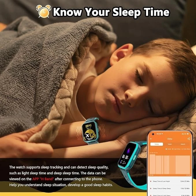 Smartwatch Kinder mit Telefonfunktion GPS Tracker Armbanduhr Kinder Grün - Bild 3 von 4