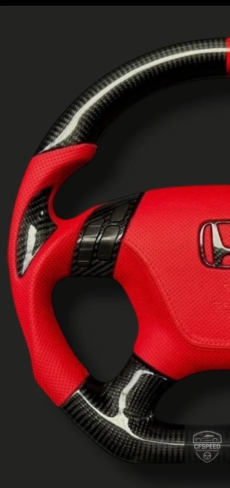 Honda Accord 2003-2007 7th Gen Real Carbon Fiber Custom Sport Steering Wheel - Image 2 of 3