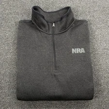 NRA National Rifle Association Men's Black Fleece Lined 1/4 Zip Jacket Size 2XL