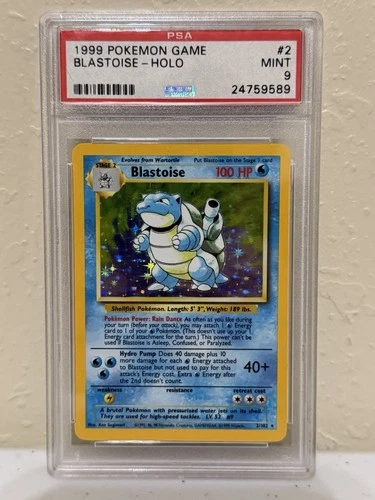 1999 POKEMON BASE SET UNLIMITED #2 BLASTOISE-HOLO PSA 9
