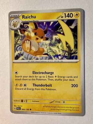 Raichu Pokemon Paldea Evolved 064/193 Regular | eBay