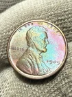 1909 VDB Philadelphia Mint Copper Lincoln Lustr AU +Wheat Cent High Grade Toned