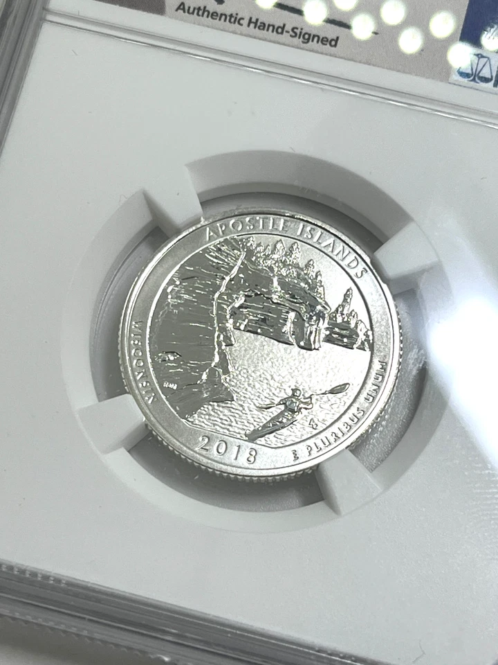 2018 NGC Apostle Islands PF70 Reverse Proof FD Issue Quarter Mercanti Signed - Image 2 of 4