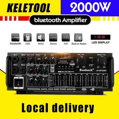 Verstärker Stereo Amplifier HIFI Digital Bluetooth FM USB Vollverstärker 2000W