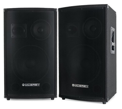 Paar DJ PA 3-Wege Lautsprecher Box Set Bühnen Monitor 12'' (30cm) Subwoofer 1200W