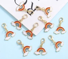 Cute Rainbow Charm Pendant Keychain Zipper Purse Phone Necklace Key Backpack