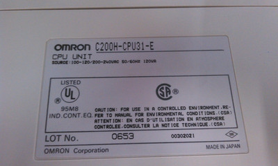 OMRON SYSMAC C200H-CPU31-E, CPU MODULE