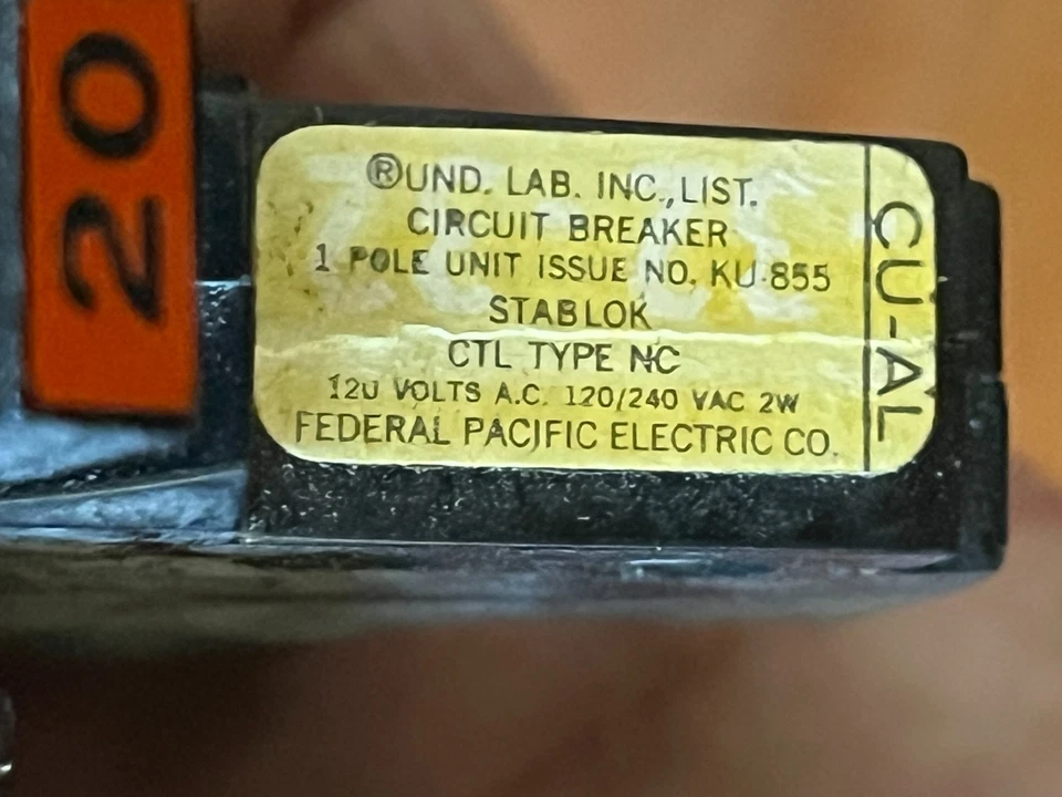 Federal Pacific 30 20 15 Amp 2 Pole Type NA Stab-Lok Circuit Breaker Lot (16) - Image 2 of 4