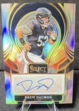 2025 Panini Select Football Drew Dalman Silver Prizm Auto Bears