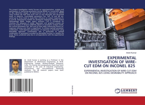 Anish Kumar | Experimental Investigation OF WIRE-CUT EDM ON Inconel 825 | Buch-image