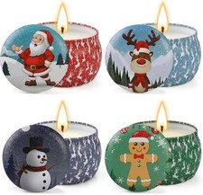 Christmas Candles Gifts for Women, 4 Pack Scented Candles Set,120 Hour Long Last