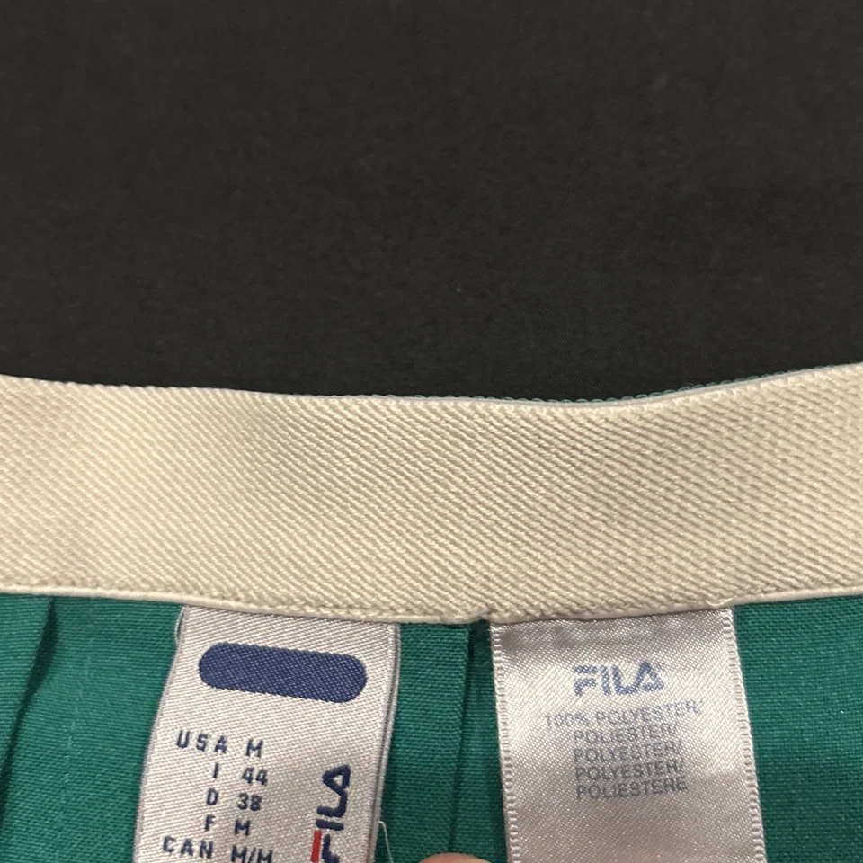 Minifalda de tenis FILA plisada línea A rayas verdes rojas/blancas talla M A2 Foto 3 de 4