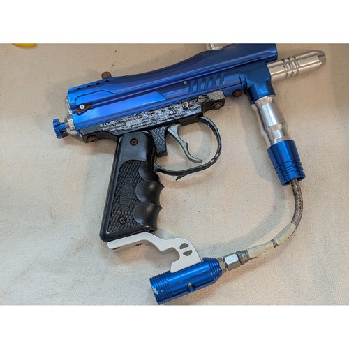 Kingman Spyder TL-X Paintball Marker Blue Semi-Auto Mechanical Gun with Barrel - Picture 7 of 11