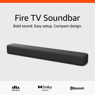 Fire TV Soundbar, 2.0 Speaker with DTS Virtual:X and Dolby Audio, Bluetooth Conn