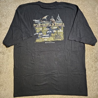 Vintage 90s Y2k Princess Cruises Russia Mens 2XL T-shirt Grunge Granny Sleeze 00