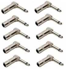 10 Pcs 6.35mm 1/4" Mono Male Right Angle 90 Degree Guitar Audio Connector Solder
