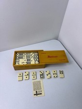 Vintage Double Nine Dominoes Set of 55 in Wooden Sliding Box -COMPLETE-
