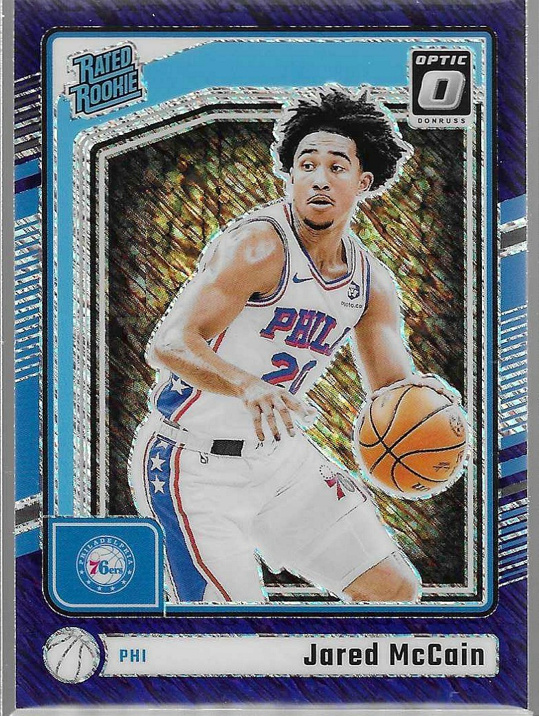 2024-25 Panini Optic - Jared McCain #270 Purple Shimmer Rated Rookie (RC) 76ers