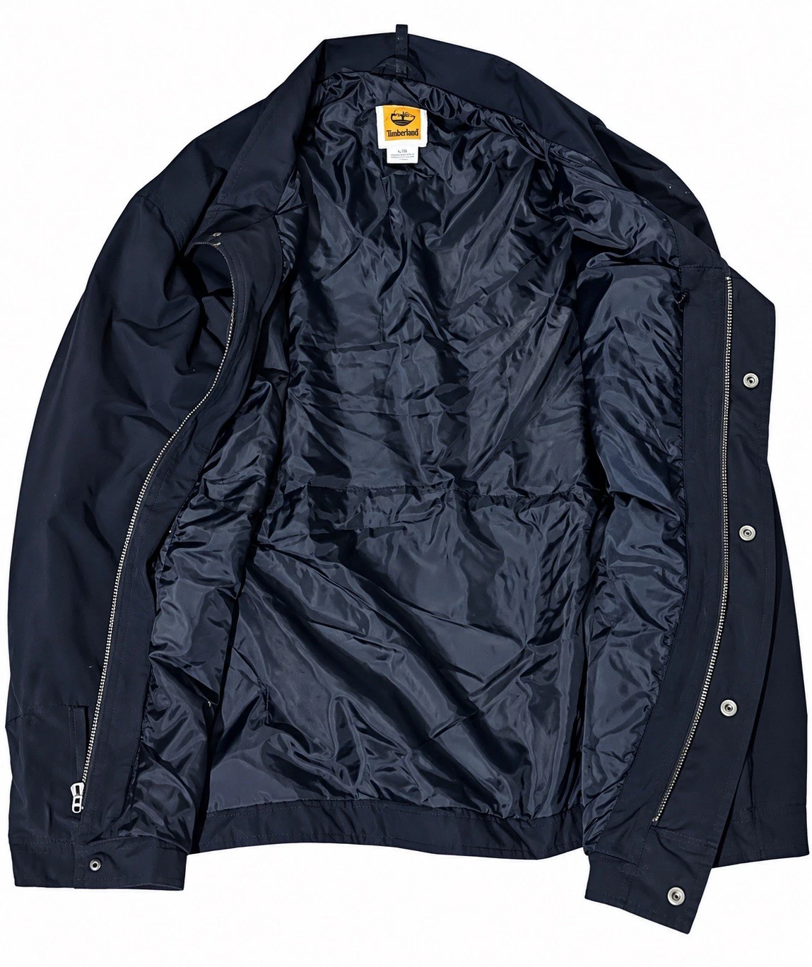 Timberland Mens XL Navy Blue Utility Field Jacket 4 Pocket Zip Snap Lined Coat - product detail image 2