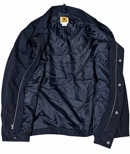 Timberland Mens XL Navy Blue Utility Field Jacket 4 Pocket Zip Snap Lined Coat image 2