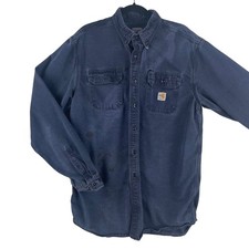 Carhartt FR Mens Classic Twill Shirt Large Tall Dark Navy FRS160 Flame-Resistant