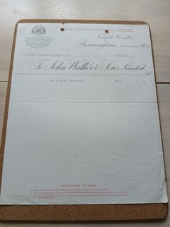 1906 WHISKY INVOICE: John "Johnnie" Walker. Kilmarnock Birmingham.
