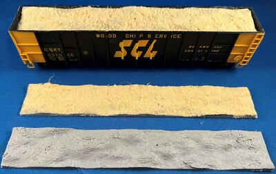 HO Woodchip Load - for E&C/LBF 62' Ribbed Side Dump End Woodchip Gondola