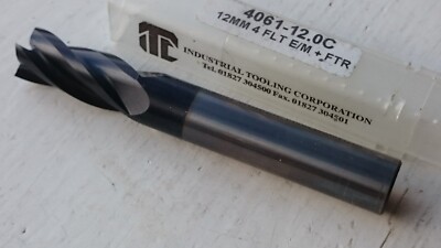 12mm ITC beschichtet Vollhartmetall 4 Flöten Schaftfräser (4061-12.0C Cyber Serie 12.0)