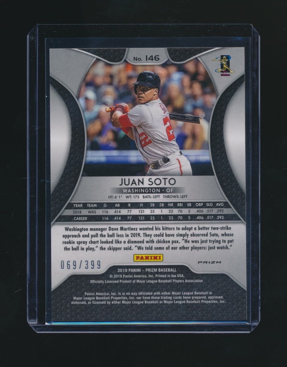 JUAN SOTO 2019 PANINI PRIZM BLUE MOJO PRIZM PARALLEL 069/399 #146