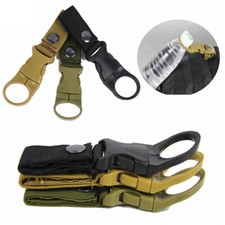 Tactical Bottle Hanging Buck Clip Carabiner Webbing Mineral Water Bottle Holder